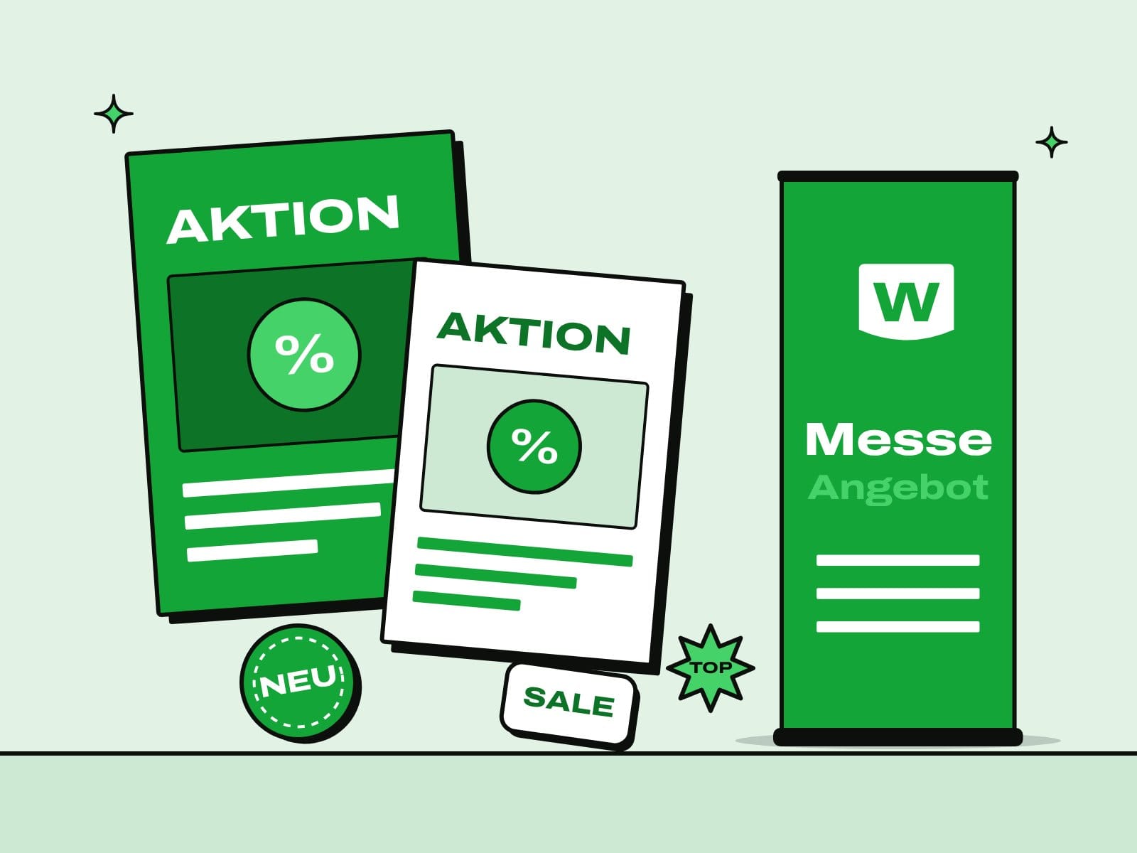 Plakat, Aufkleber und Roll-up frisch aus dem Digitaldruck
