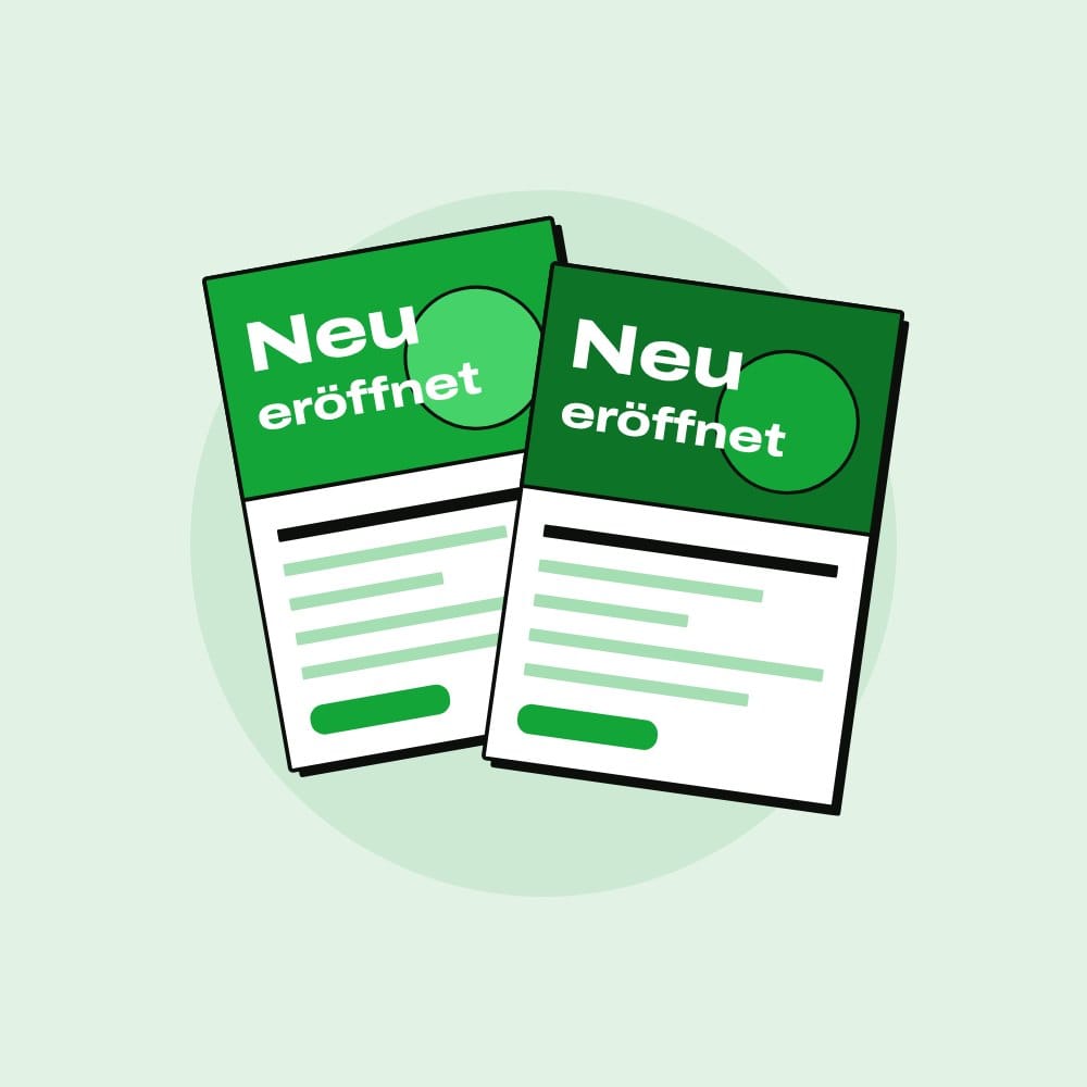 Leicht aufgefächerte Flyer